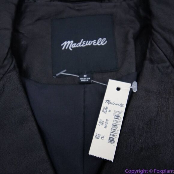 NEW Madewell washed Leather Motorcycle Jacket, size M - Picture 16 of 16